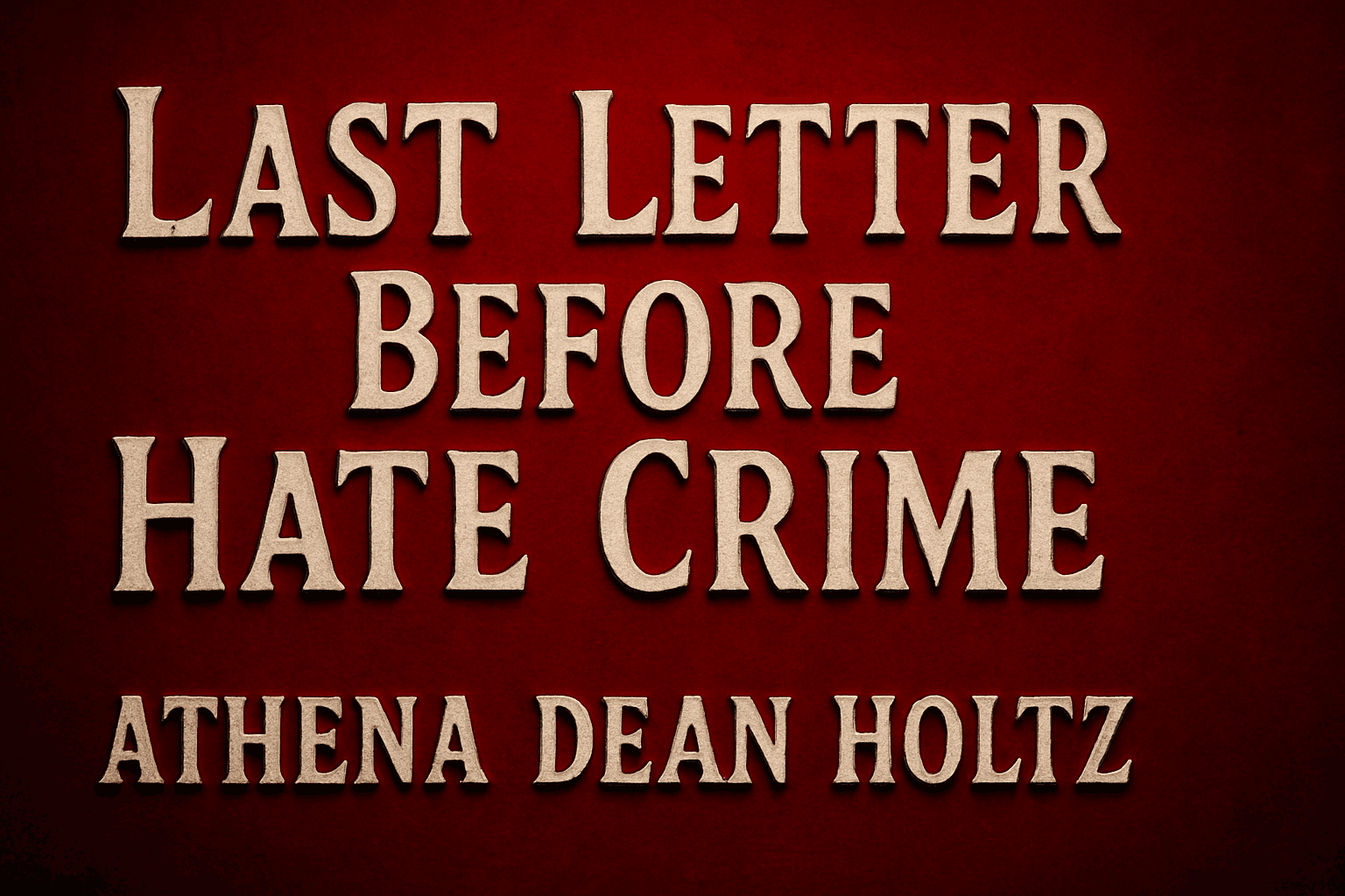 Last Letter Before Hate Crime : Athena Dean Holtz : Multi-level Hate Crime